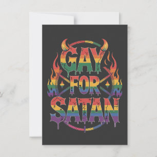 Hail Gay Satan Rainbow Baphomet Devil Goat LGBTQ Invitation
