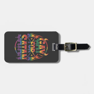 Hail Gay Satan Rainbow Baphomet Devil Goat LGBTQ Luggage Tag