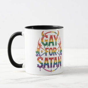 Hail Gay Satan Rainbow Baphomet Devil Goat LGBTQ  Mug