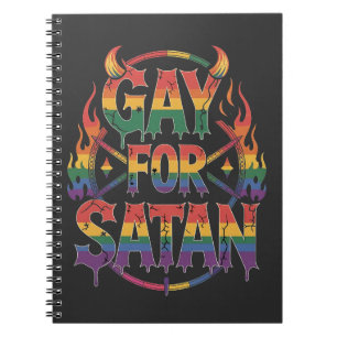 Hail Gay Satan Rainbow Baphomet Devil Goat LGBTQ Notebook