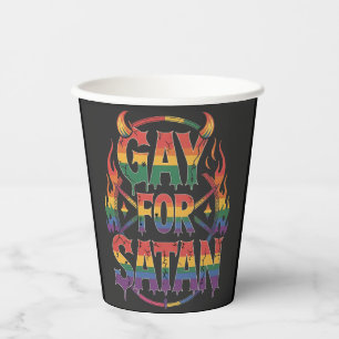 Hail Gay Satan Rainbow Baphomet Devil Goat LGBTQ Paper Cups