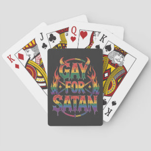 Hail Gay Satan Rainbow Baphomet Devil Goat LGBTQ  Playing Cards