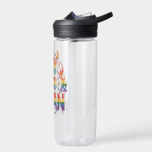 Hail Gay Satan Rainbow Baphomet Devil Goat LGBTQ  Water Bottle
