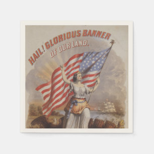 Hail! Glorious Banner of our Land-Patriotic Art Napkin