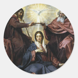 HAIL HOLY QUEEN CLASSIC ROUND STICKER