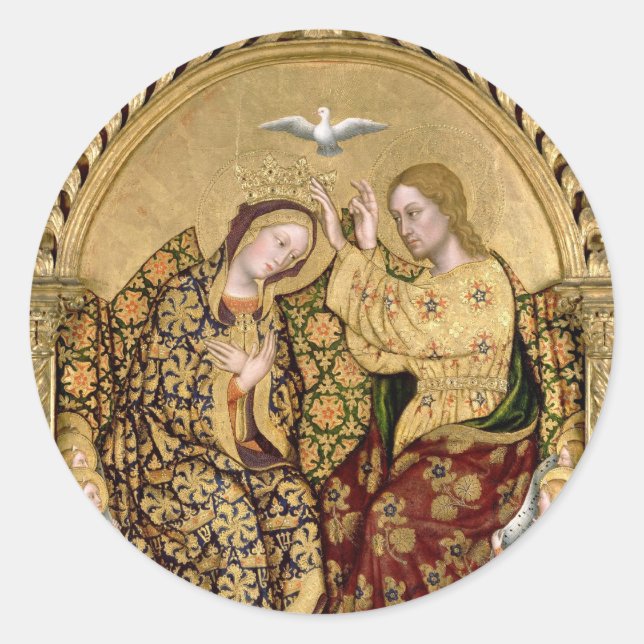 HAIL HOLY QUEEN CLASSIC ROUND STICKER (Front)