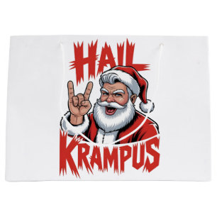 Hail Krampus Devil Horn Krampus Rock Large Gift Bag