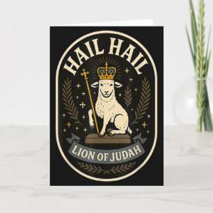 Hail Lion Of Judah - Bold Emblem Jesus Christian R Card