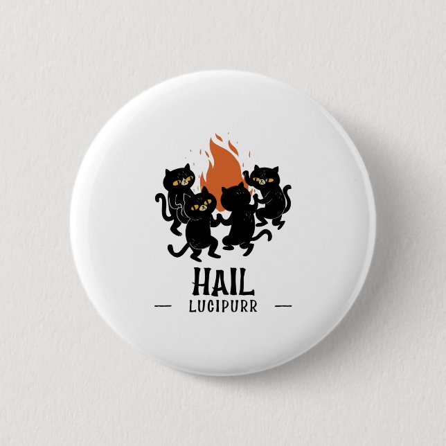 Hail Lucipurr 6 Cm Round Badge (Front)