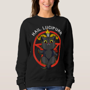 Hail Lucipurr Cat Devil Satan Pentagram Baphomet C Sweatshirt