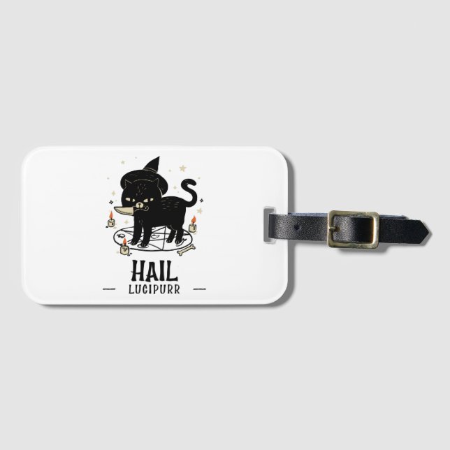 Hail Lucipurr Luggage Tag (Front Horizontal)