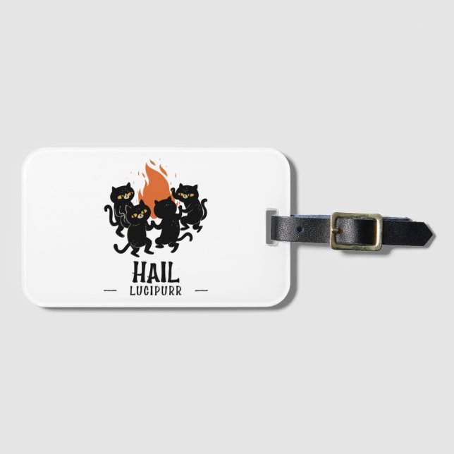 Hail Lucipurr Luggage Tag (Front Horizontal)