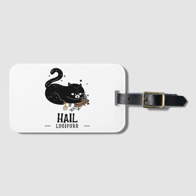 Hail Lucipurr Luggage Tag (Front Horizontal)