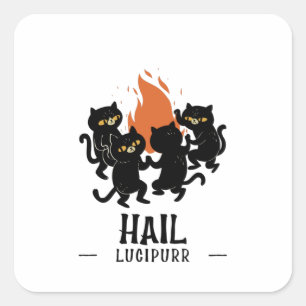 Hail Lucipurr Square Sticker
