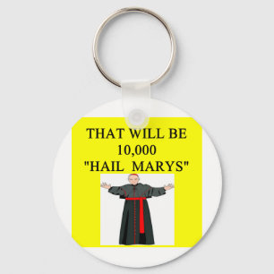 hail mary catholi onfession joke key ring