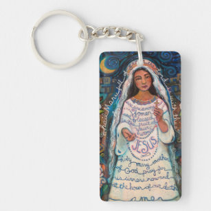 Hail Mary Catholic Prayer Keychain