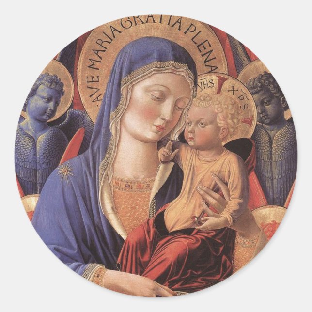 HAIL MARY FULL OF GRACE CLASSIC ROUND STICKER (Front)