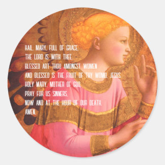   Hail, Mary, full of grace, the Lord is with thee Classic Round Sticker