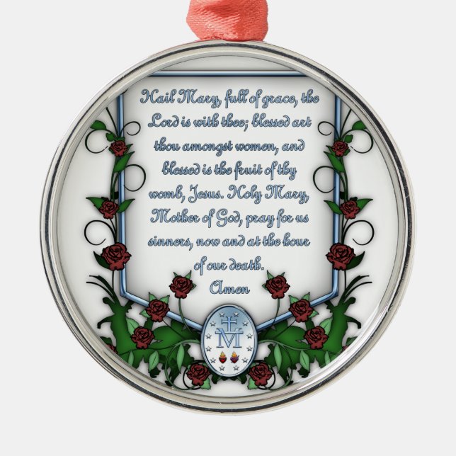 Hail Mary Metal Ornament (Front)