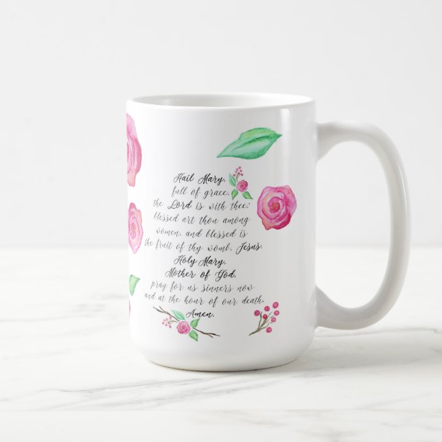 Hail Mary & Morning Offering Watercolor Coffee Mug (Right)