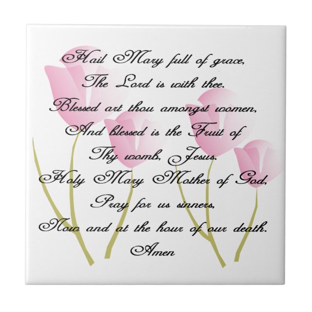 Hail Mary Prayer Ceramic Tile (Front)