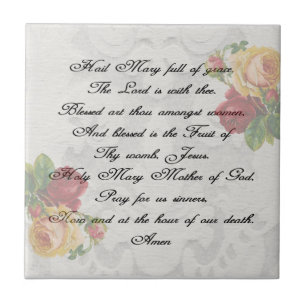 Hail Mary Prayer Ceramic Tile