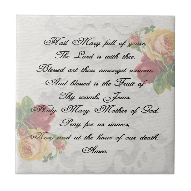 Hail Mary Prayer Ceramic Tile (Front)