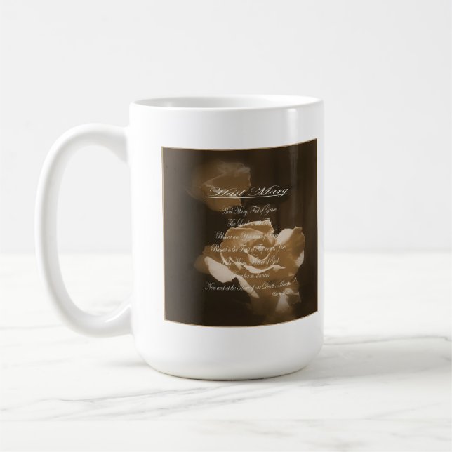 Hail Mary Prayer Coffee Mug (Left)