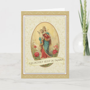 HAIL MARY PRAYER IN GERMAN CATHOLIC CARD