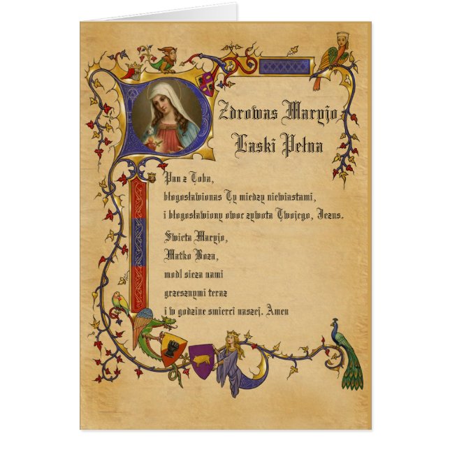Hail Mary Prayer in Polish (Front)