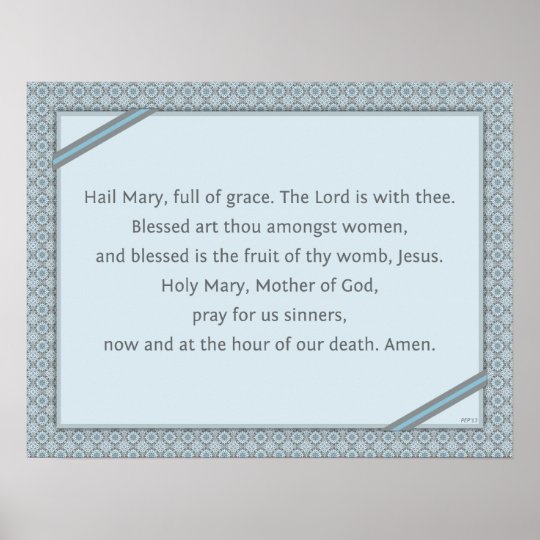 Hail Mary Prayer Poster | Zazzle.com.au