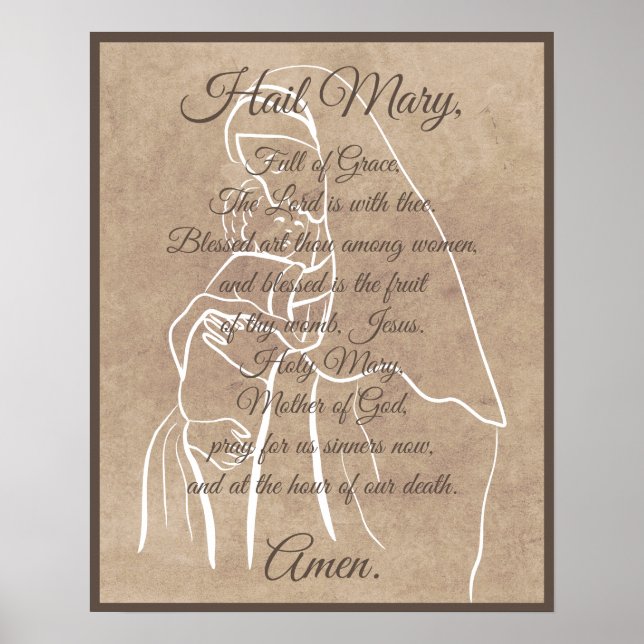 Hail Mary Prayer Poster (Front)