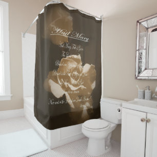 Hail Mary Prayer Shower Curtain