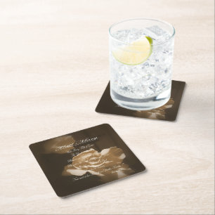 Hail Mary Prayer  Square Paper Coaster