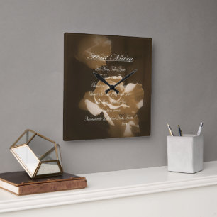 Hail Mary Prayer Square Wall Clock