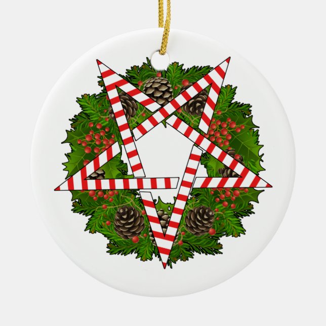 Hail Santa Ceramic Tree Decoration (Front)