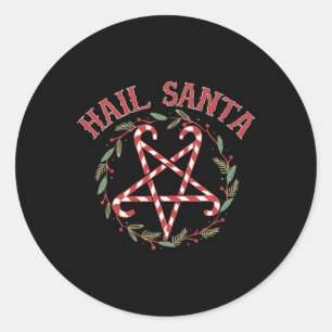 Hail Santa Christmas Krampus Clothing  Classic Round Sticker