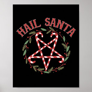 Hail Santa Christmas Krampus Clothing Poster