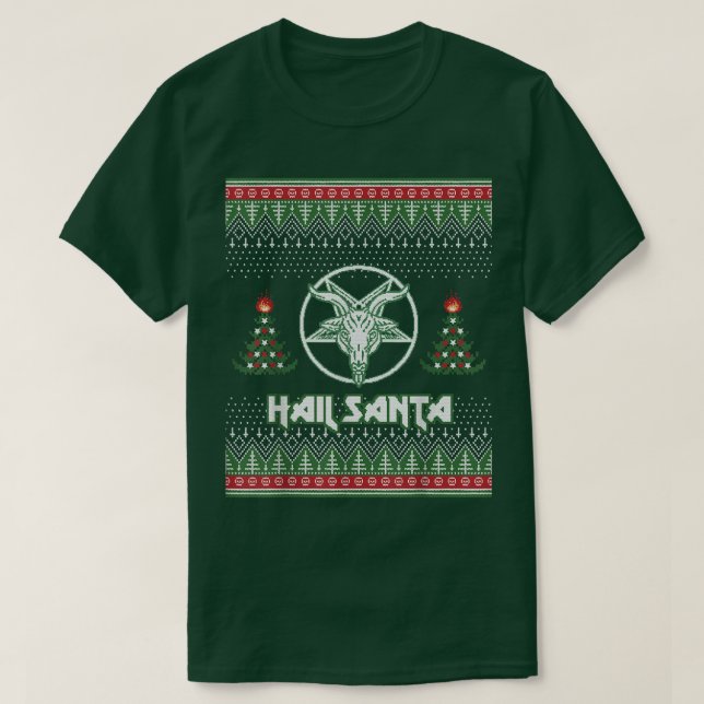 Hail Santa Funny Ugly Christmas Sweater Gift  (Design Front)