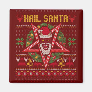 Hail Santa Funny Weird Christmas Design Magnet