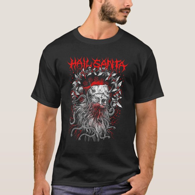 Hail Santa: Satanic Christmas By Vampirefreaks T-Shirt (Front)