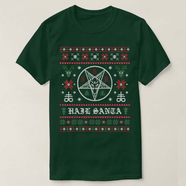 Hail Santa Ugly Christmas Sweater  (Design Front)