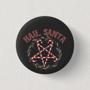 Hail Satan Christmas Krampus Xmas Devil Candy  3 Cm Round Badge