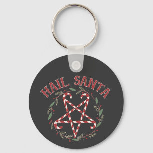 Hail Satan Christmas Krampus Xmas Devil Candy  Key Ring