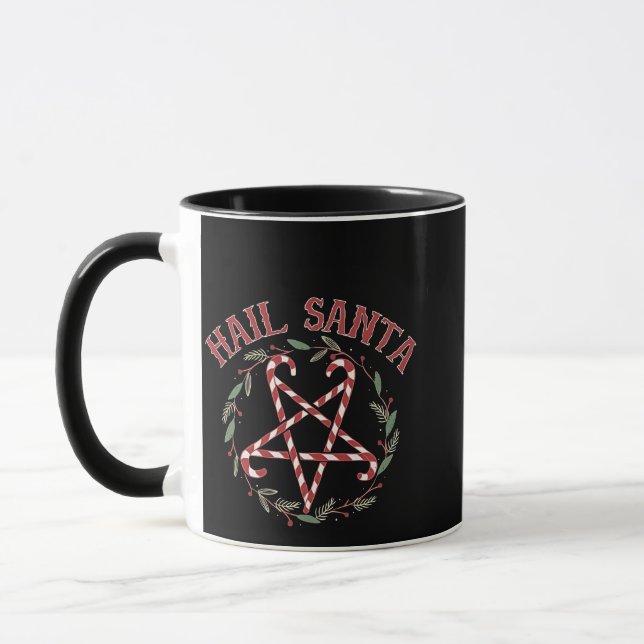 Hail Satan Christmas Krampus Xmas Devil Candy  Mug (Left)