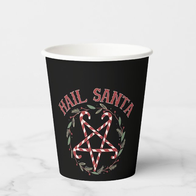 Hail Satan Christmas Krampus Xmas Devil Candy  Paper Cups (Front)