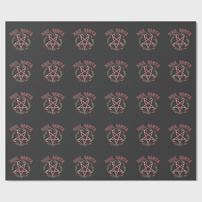 Hail Satan Christmas Krampus Xmas Devil Candy  Wrapping Paper (Flat)