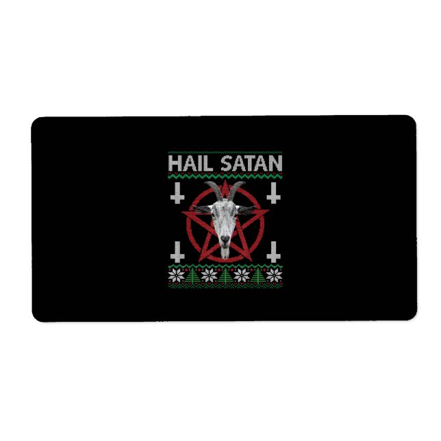 Hail Satan Goat Head Pentagram Funny Satanic Ugly (Front)