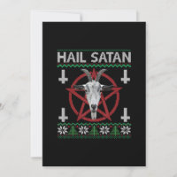 Hail Satan Goat Head Pentagram Funny Satanic Ugly