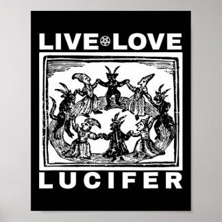 Hail Satan Live Love Lucifer With Dancing Demons O Poster